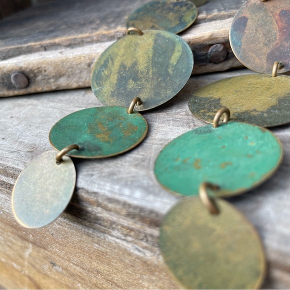 Vintage Artisan Drop Earring with Patina Discs - Picture 4 of 15